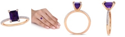 Macy's Amethyst (1-1/2 ct.t.w.) and Diamond (1/10 ct.t.w.) Ring in 10k Rose Gold